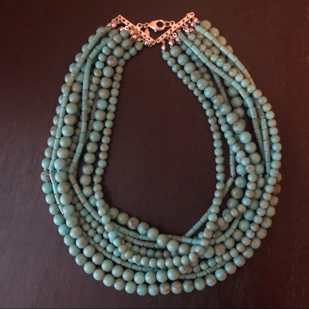 turquoise bead choker necklace